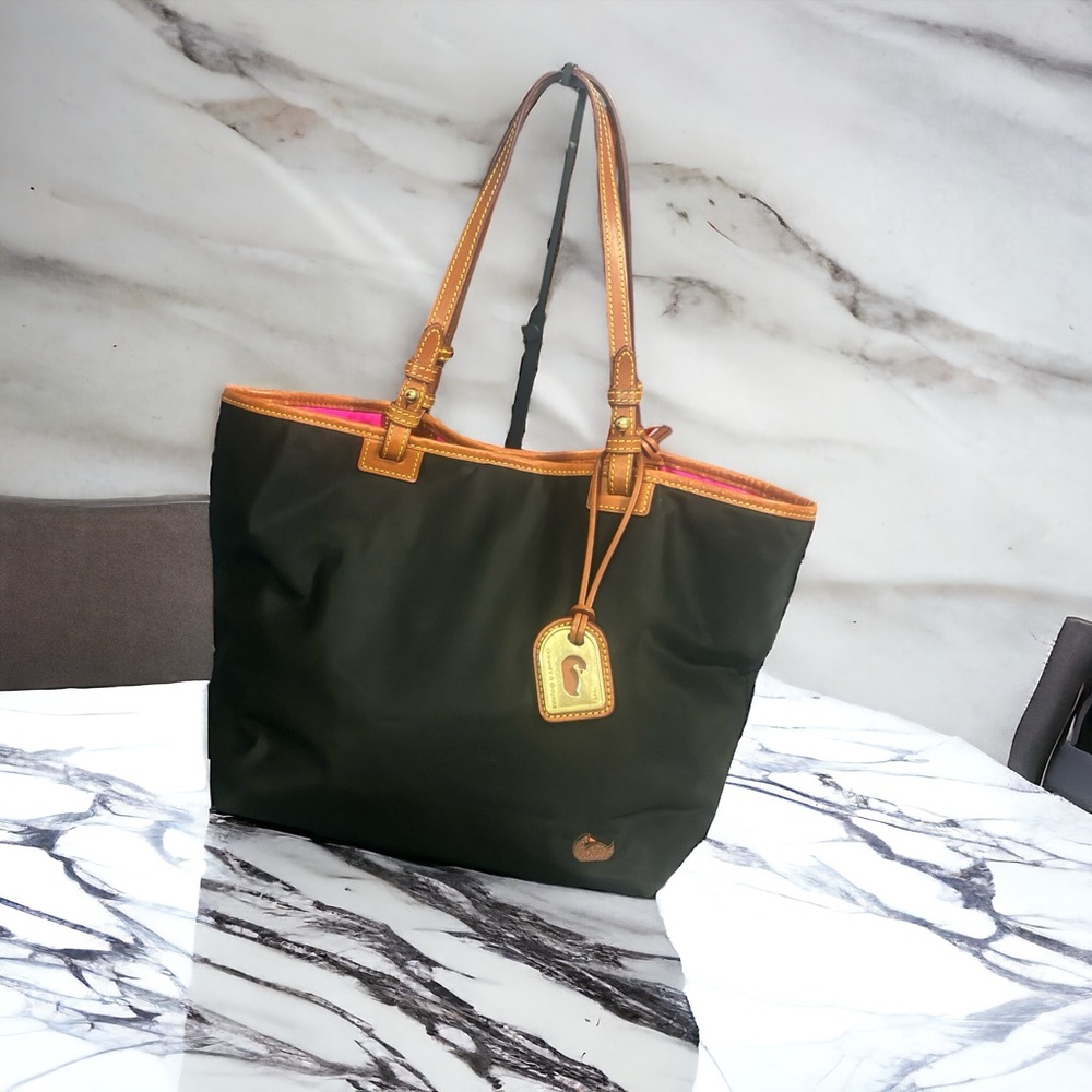 Dooney and Bourke Black & Hot pink Valerie Nylon Tote